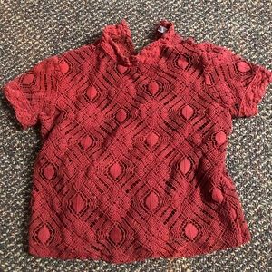 Dark orange lacy top